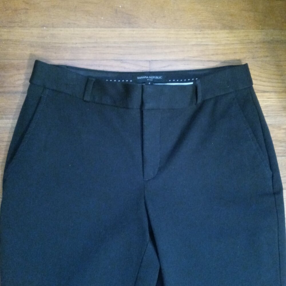 BANANA REPUBLIC ryan straight fit washable bi-stretch pants in black (sz4) - Picture 6 of 15